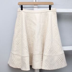 Erin Fetherston Nellie Houndstooth A-Line Cream Metallic Midi Skirt​​​ Size 12